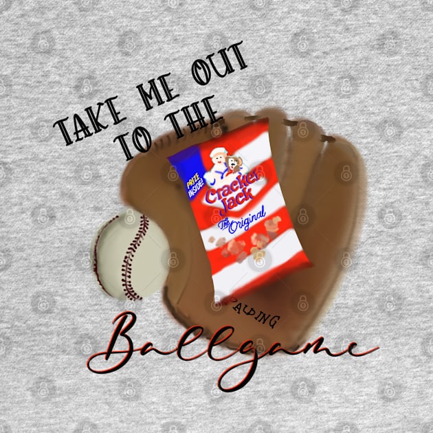 Take me out to the Ballgame, Peanuts and Crackerjacks Baseball Glove, Baseball Design by Sheila’s Studio